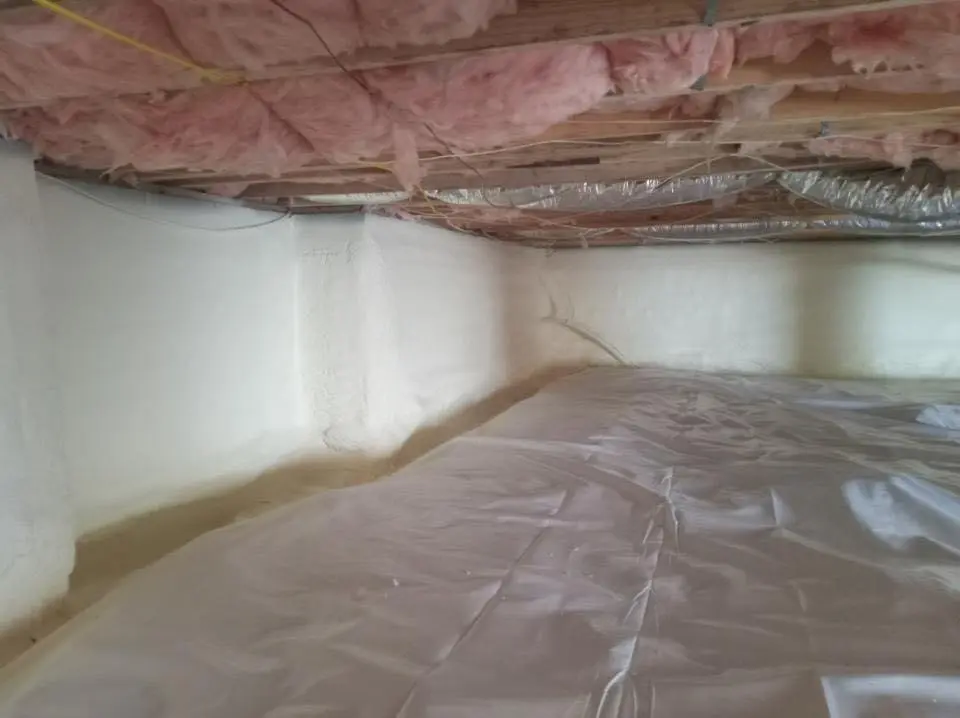 Crawl space encapsulation with closed-cell spray foam for Roof Maintenance in Inwood